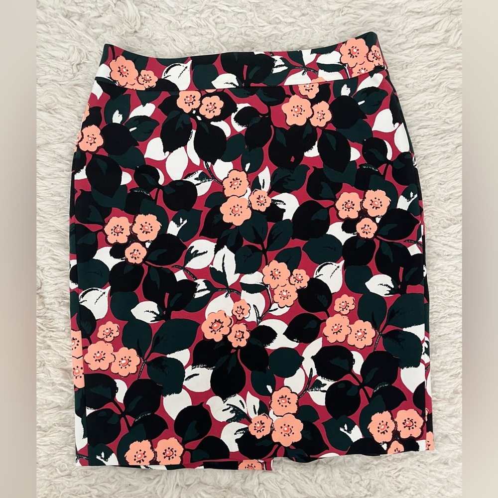 Ann Taylor Pink/Black/Green Pencil Skirt Curvy Fit
